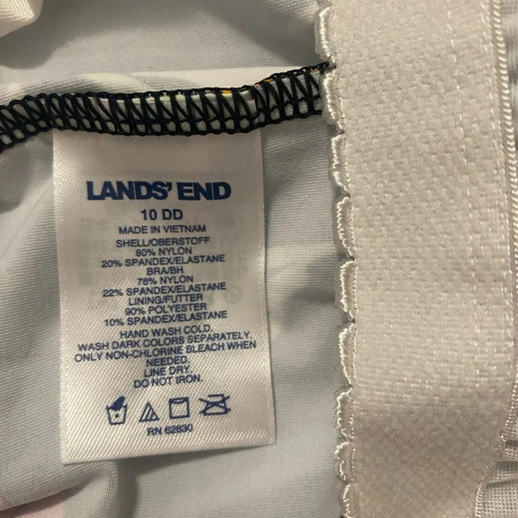 Lands end tankini top black with red floral Hawaiin print like new size 10dd - Picture 6 of 10